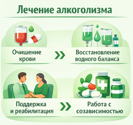 лечение алкоголизма в Сертолово этапы